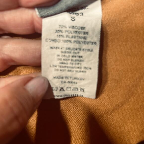 Simply Art by Dolcezza Tunic Black Tan Artsy Abstract Studded Sheer Sleeve S - Picture 7 of 7